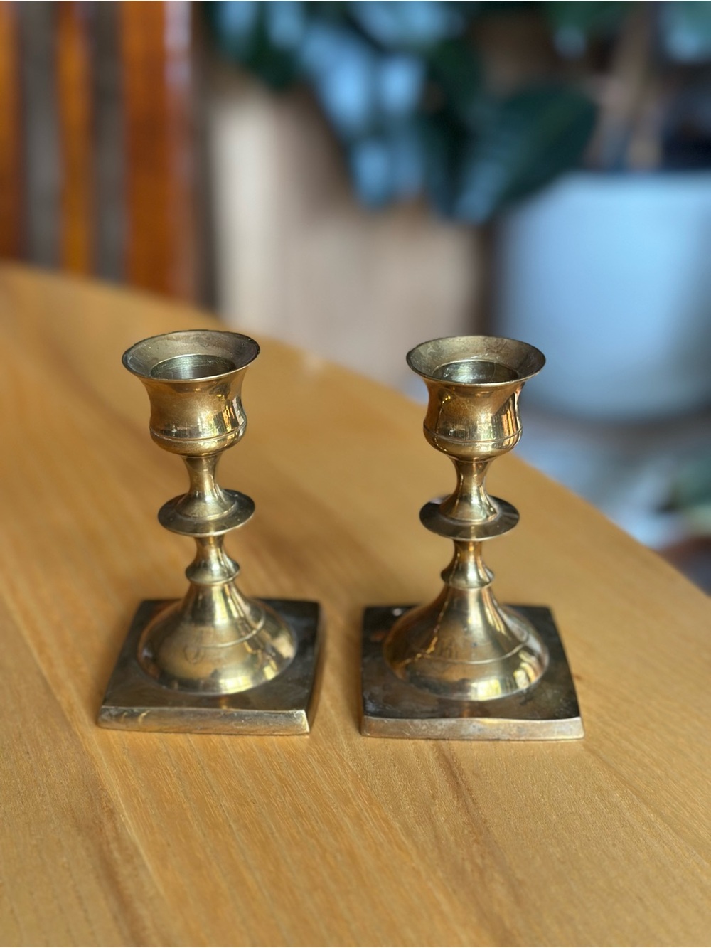 Brass Candlestick Pair - Classic Brass Finish
